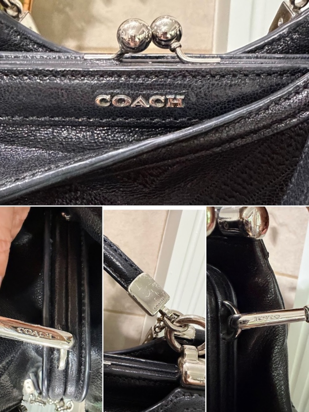 Coach Madison Black Zebra Carrie Satchel Shoulder Bag 26701 Rare - Picture 10 of 11